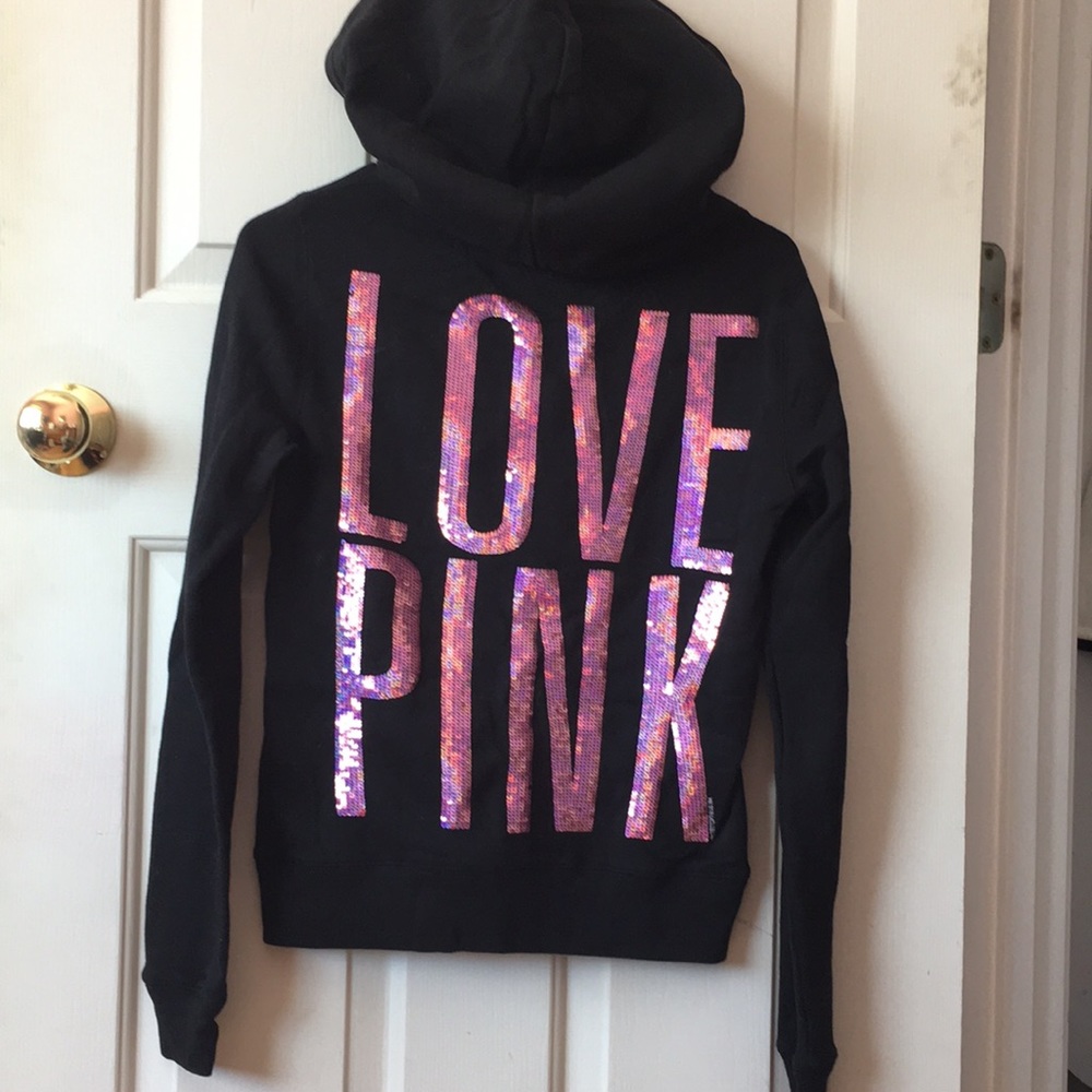 NWOT Victoria's Secret PINK black and pink hoodie